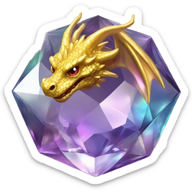 56-carat iridescent diamond crystal dragon sticker
