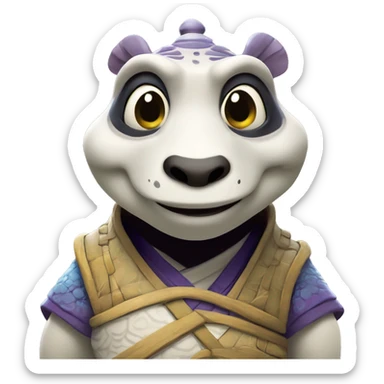 Design a colorful, vibrant, illustrated, and cartoony Master Oogway icon inspired by the movie 'Kung Fu Panda' Master Oogway must face the camera directly. sticker