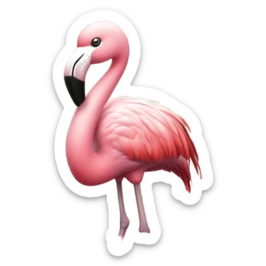 Flamingo surrounded by hearts sticker