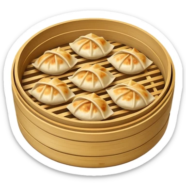 gyoza in bamboo steamer sticker