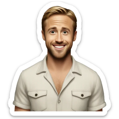 Ryan Gosling smiles sticker