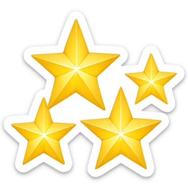 group of three twinkling stars, varying sizes sticker