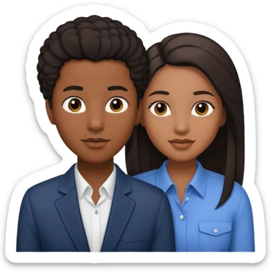 Black lesbian couple with one masculine with short hair and one feminine with long hair  sticker