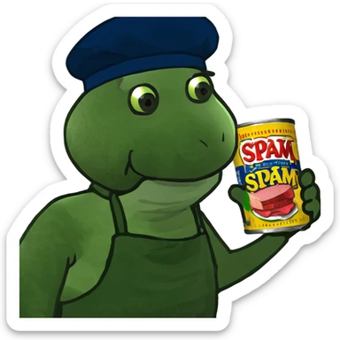 artist painting spam meat sticker