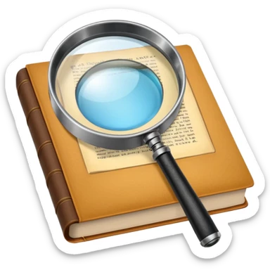 Magnifying glass with a book sticker