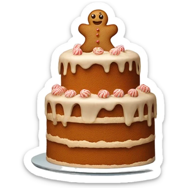 Cake with gingerbread on top sticker
