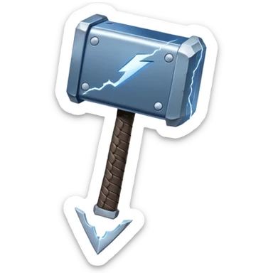 Thor hammer with thunder back side sticker