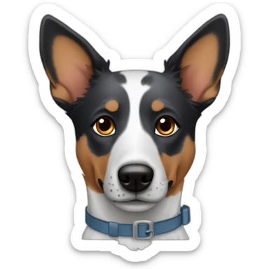blue heeler mix dog with brown eyes and floppy ears sticker