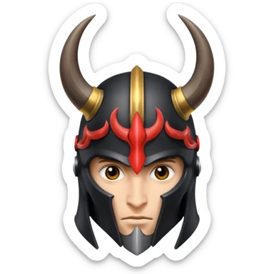 ares god of war black armour horned helmet sticker