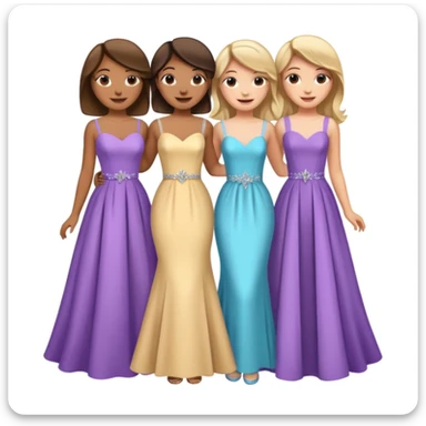 girls in a prom sticker