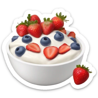Yogurt bowl with strawberries sticker