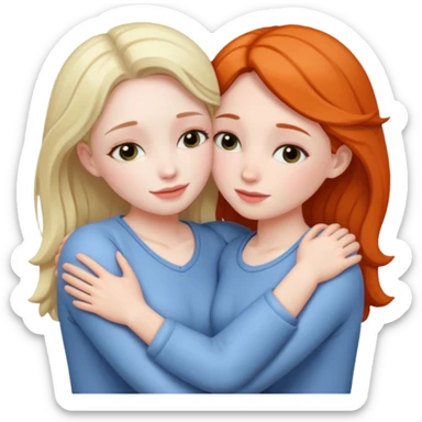 two naked woman hugging sticker