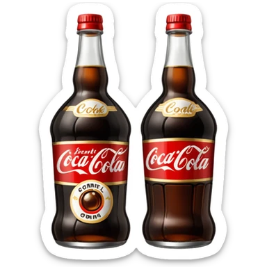 Botella cortada que contenga dentro fernet con coca cola sticker