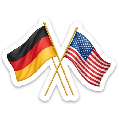 German and American flag mixed sticker