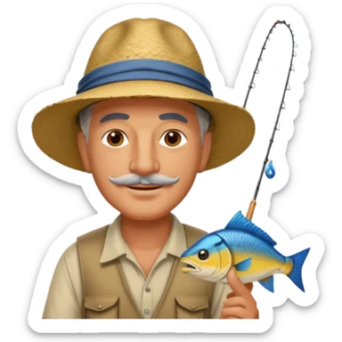 William faulkner fishing. He has caught a pharoah. sticker
