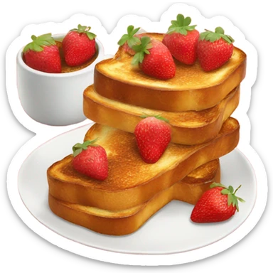 french toast with strawberries sticker
