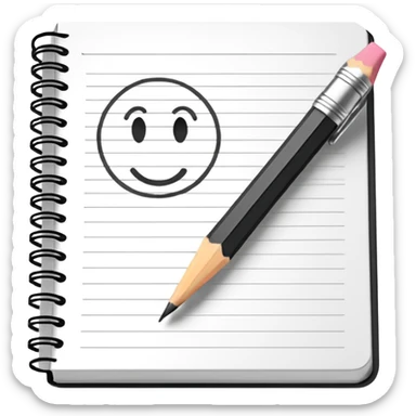 a pencil drawing in a notebook sticker