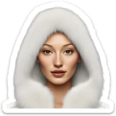 Bella hadid in white fur sticker
