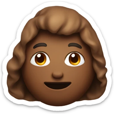 a poop with brown hair sticker
