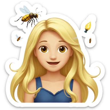 Hot blonde chasing a fire fly with “oh look a firefly” sticker