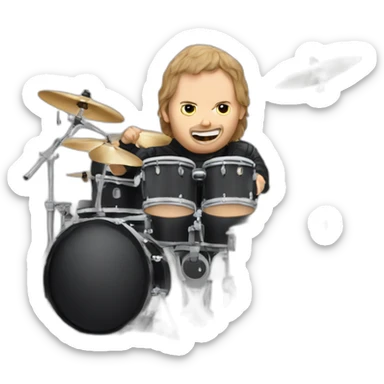 Lars Ulrich playing drums sticker