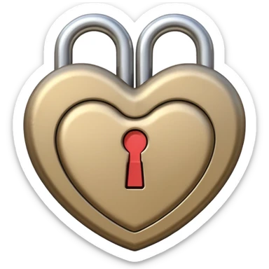 beige heart shaped lock sticker
