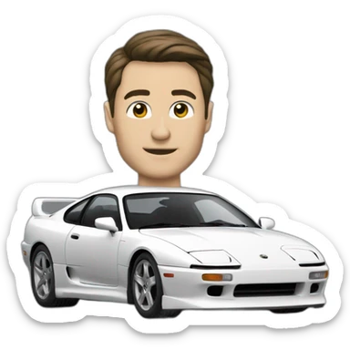 Homme qui conduit un Supra mk4 sticker