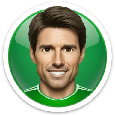 hyperrealistic tom cruise betis soccer player sticker