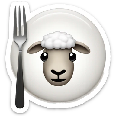 Sheep have knife and fork sticker