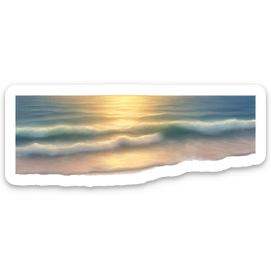 The Beach with the Sun going down sticker