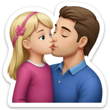 Man kissing a little girl  sticker