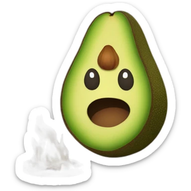 avocado with a fire pit sticker