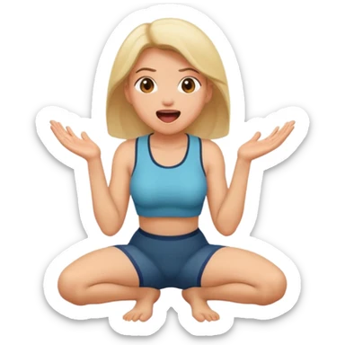 Голая девушка на коленях с открытым ртом sticker