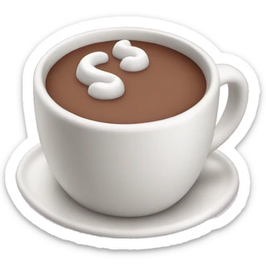 a baby pink cup of hot chocolate sticker