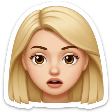 white girl making stanky face sticker