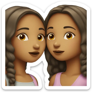 girls kissing each other sticker