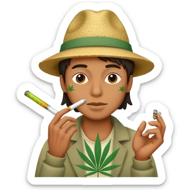someone smoking marijuana sticker
