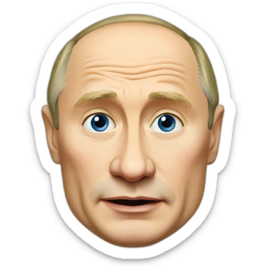 vladimir putin with mouth making o shape sticker