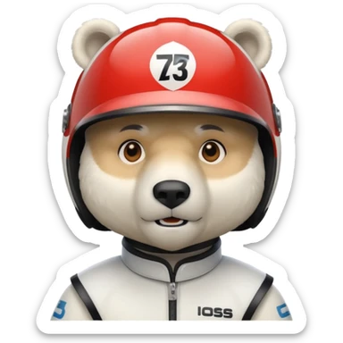 polar bear f1 driver  sticker