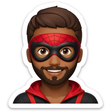 Miles Morales with beard, eye mask, low fade sticker