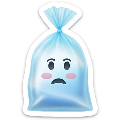 Small clear plastic bag with baking soda in it sticker