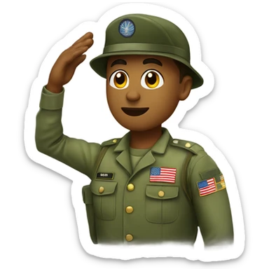 Army Solider saluting sticker