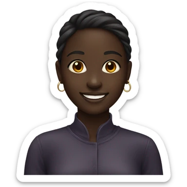 smiling portrait of dark-skinned girl sticker
