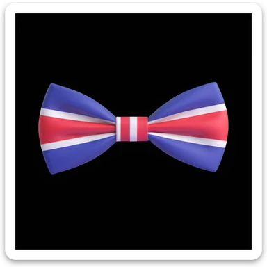 3D bow tie featuring the Thai flag, vibrant and shiny, isolated sticker