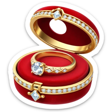 Diamond wedding ring with diamond in red box emoji sticker