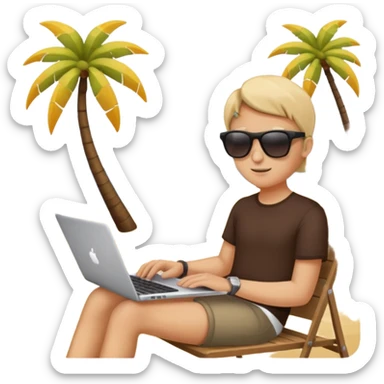 laptop und im hintergrund einen strand sticker