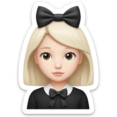 monochrome cute bow sticker