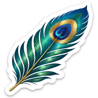 Devine Peacock feather sticker
