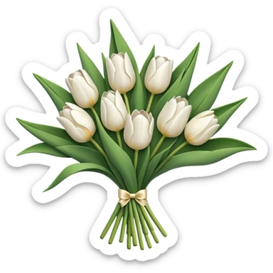 white tulip bouquet  sticker