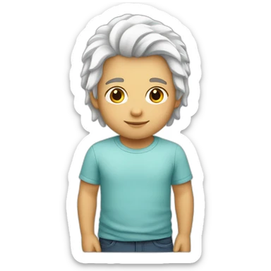 niño blanco de pelo largo pitufo sticker